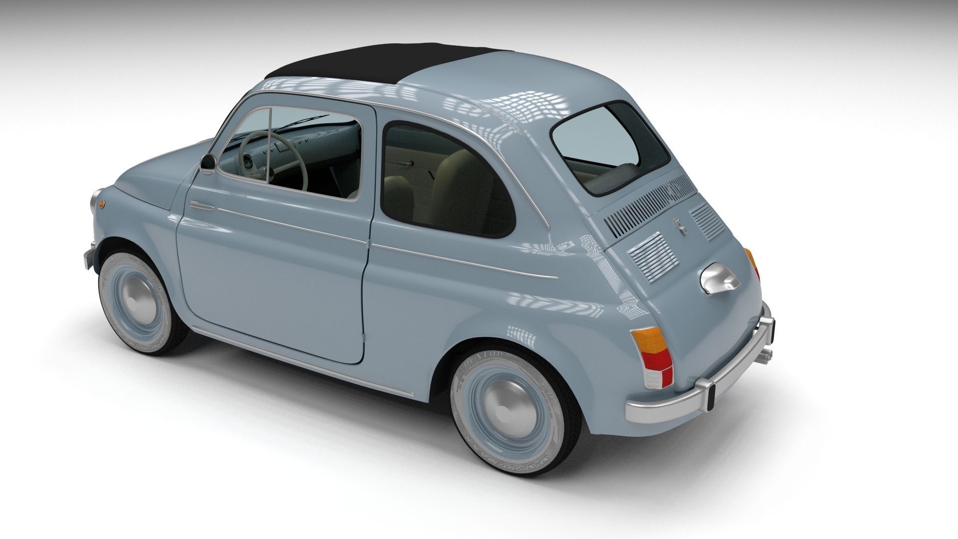 Fiat 500 Nuova 1957 with interior HDRI 3D model_39