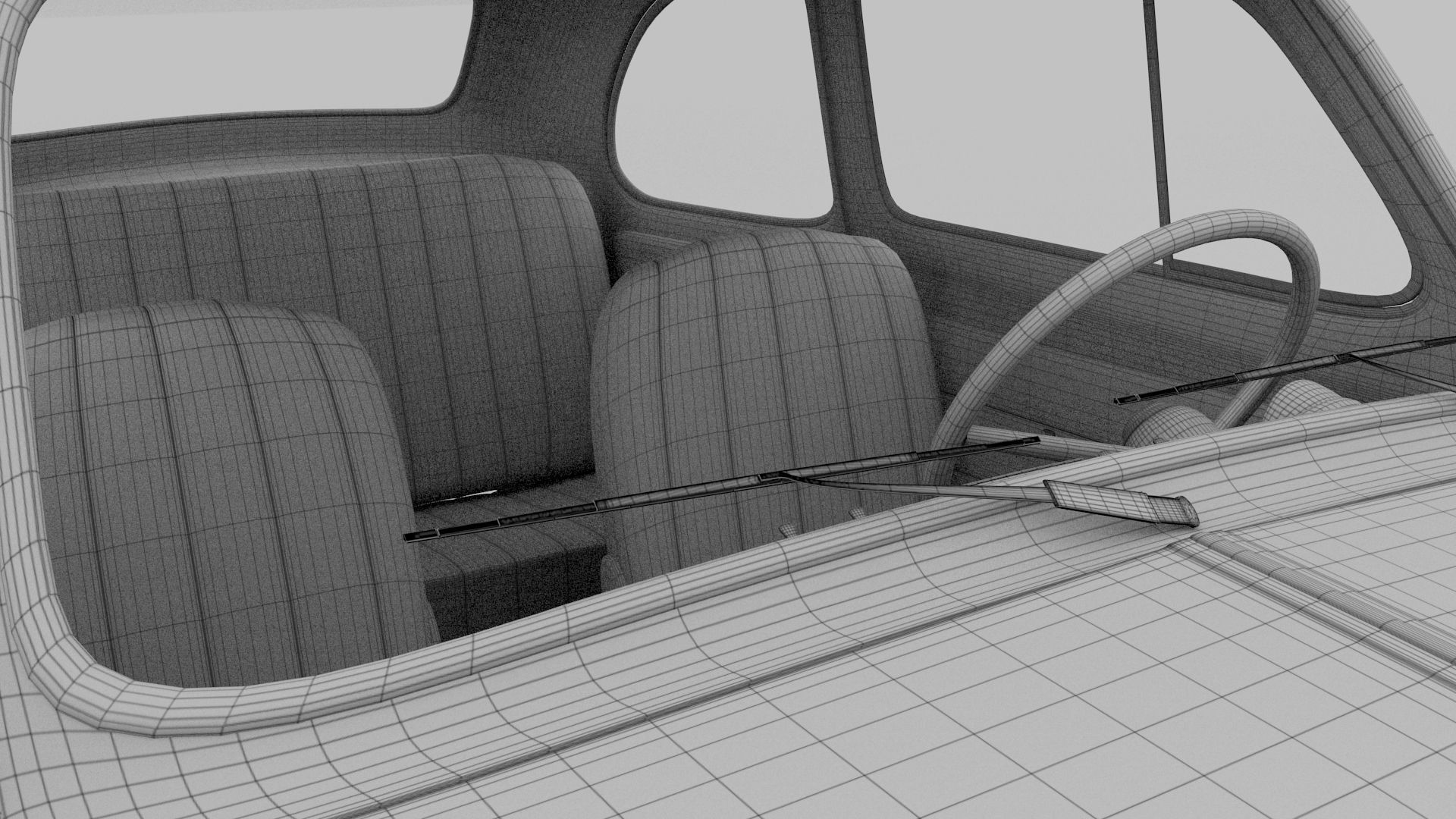 Fiat 500 Nuova 1957 with interior HDRI 3D model_34