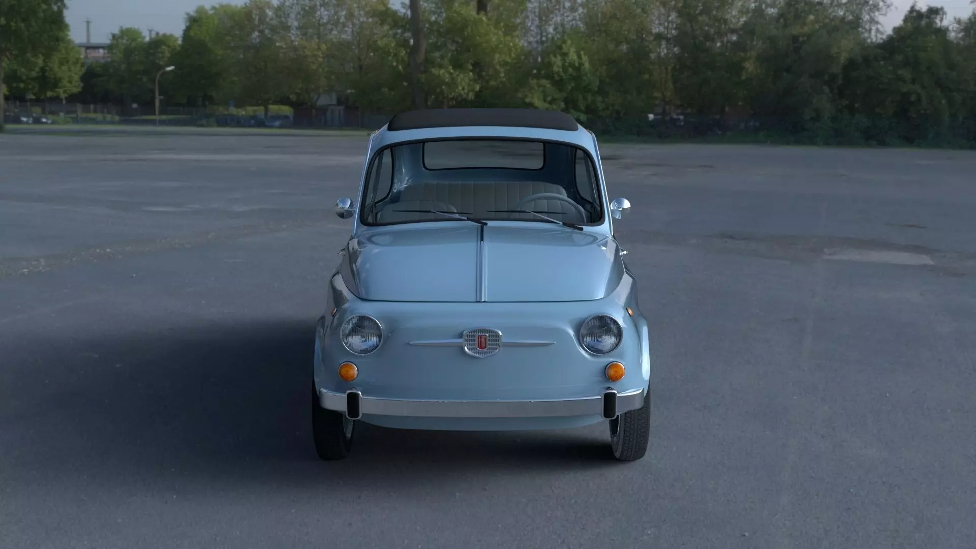 Fiat 500 Nuova 1957 with interior HDRI 3D model_0