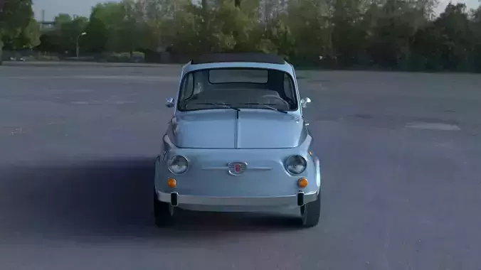 Fiat 500 Nuova 1957 with interior HDRI 3D model