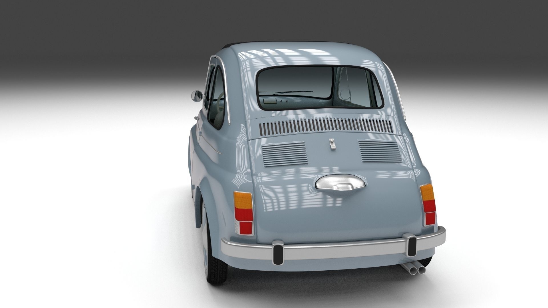 Fiat 500 Nuova 1957 with interior HDRI 3D model_4