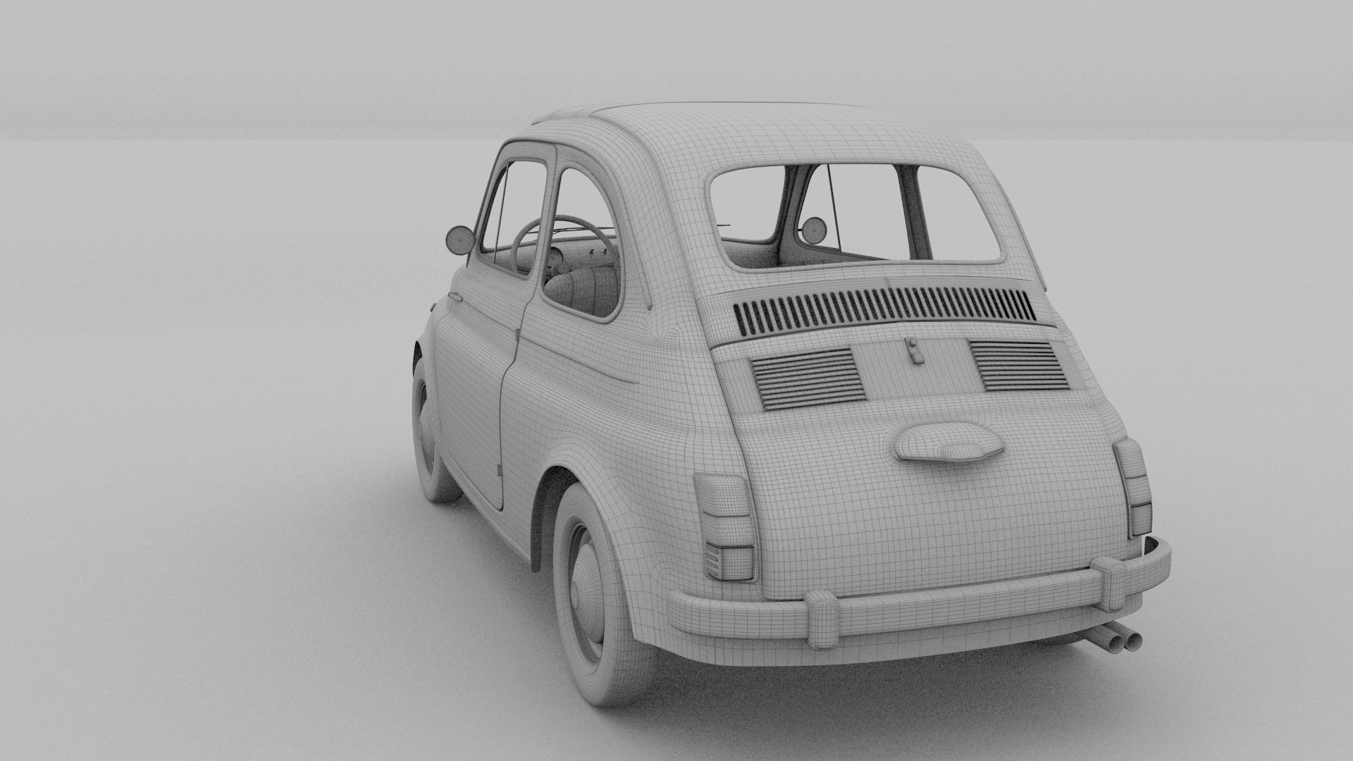 Fiat 500 Nuova 1957 with interior HDRI 3D model_22