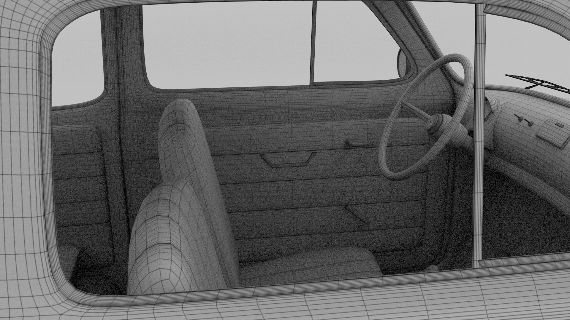 Fiat 500 Nuova 1957 with interior HDRI 3D model_43