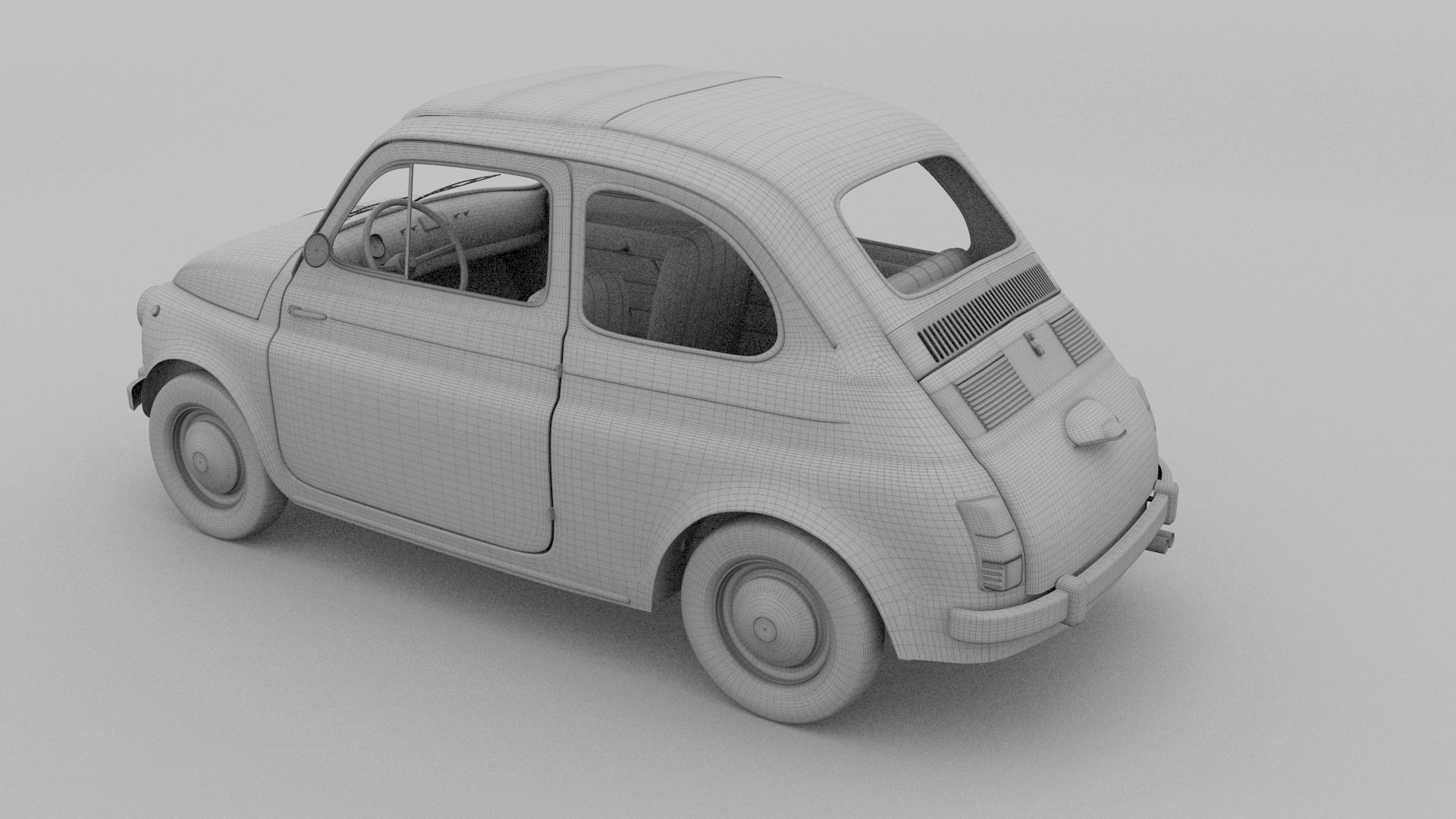 Fiat 500 Nuova 1957 with interior HDRI 3D model_30