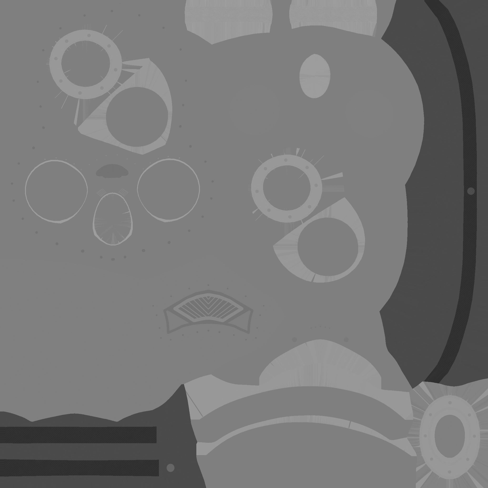 Gas Mask A2 Red Full Face- Character Design Fashion Low-poly 3D model_19