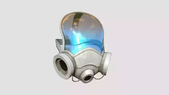 Gas Mask A5 White Full Face- Character Design Fashion Low-poly 3D model