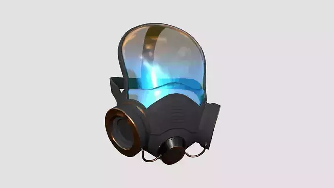Gas Mask A6 Black Bronze Full Face- Character Design Fashion Low-poly 3D model