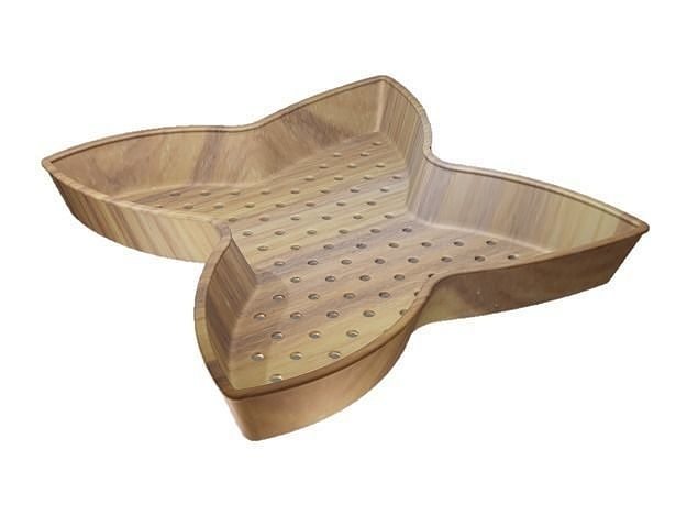 Spectacular Wooden Tray Low-poly 3D model
