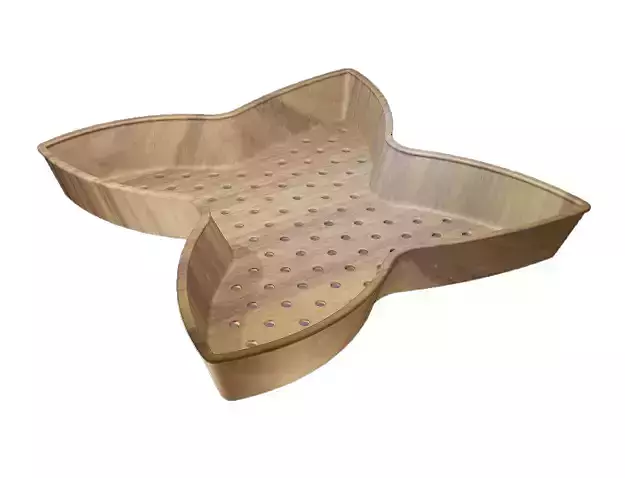 Spectacular Wooden Tray Low-poly 3D model
