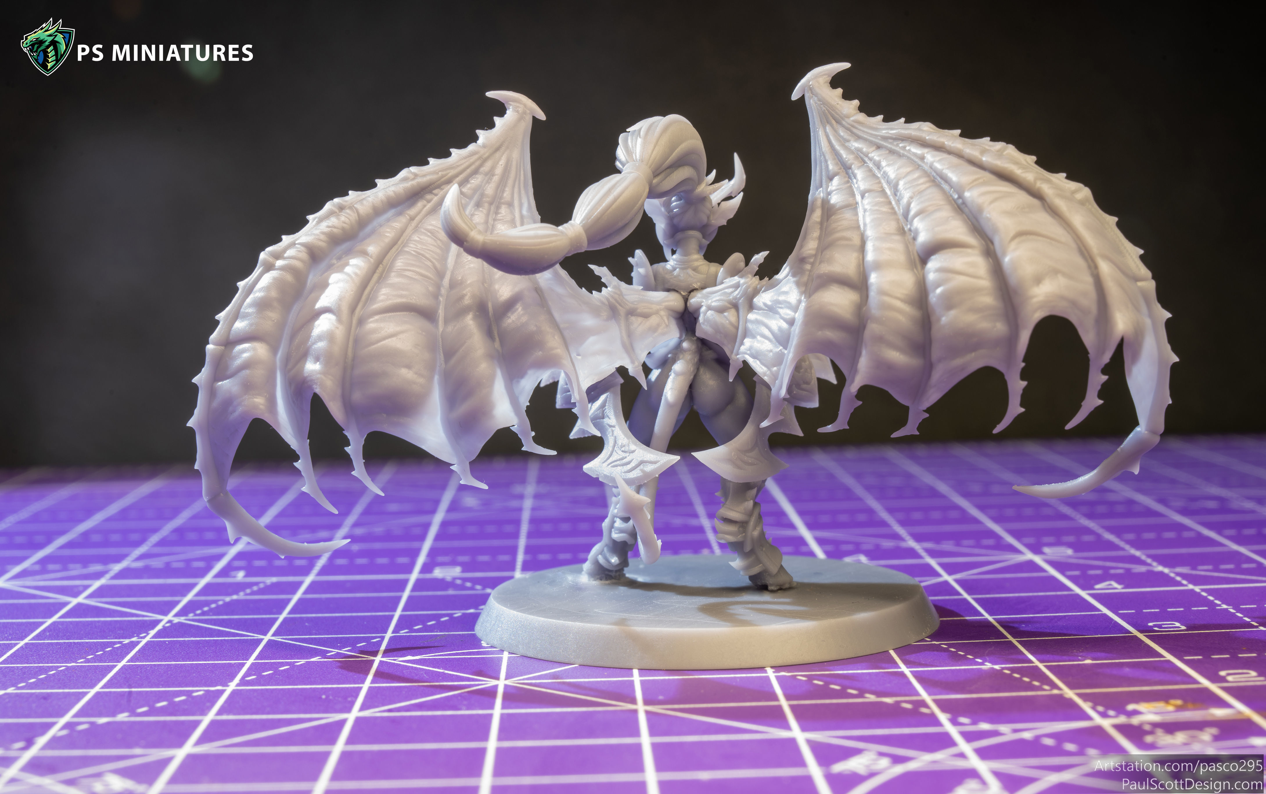 Drow Demonic Valkyrie Pose 2 - Includes Pinup Variant 3D print model_13