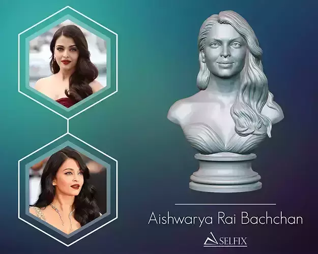 Aishwarya Rai Bachchan 3D Portrait Sculpture