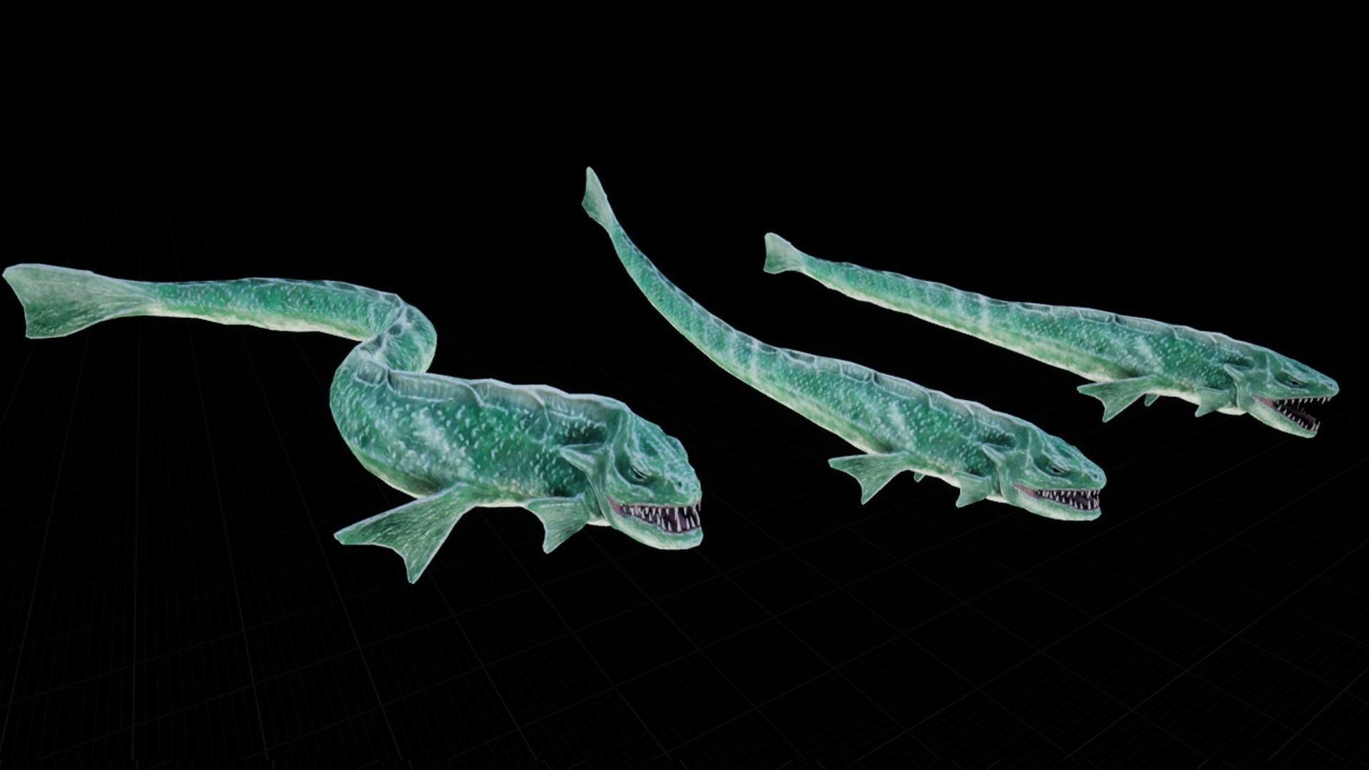 Sea snake Low-poly 3D model_29