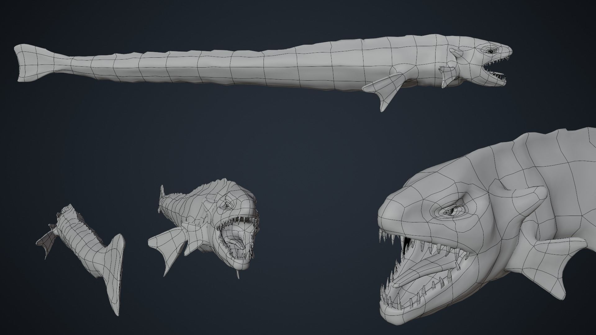 Sea snake Low-poly 3D model_12