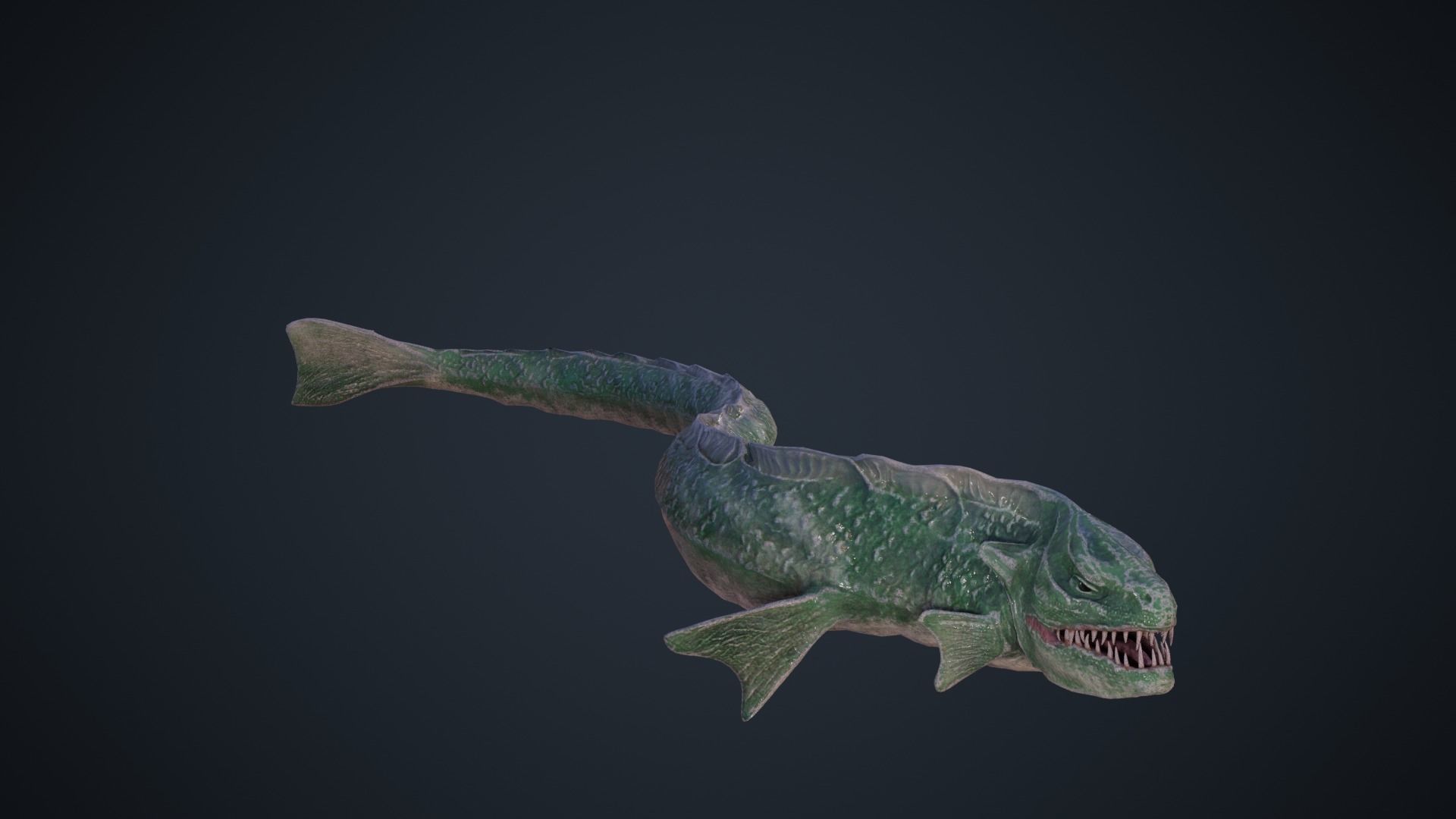 Sea snake Low-poly 3D model_4