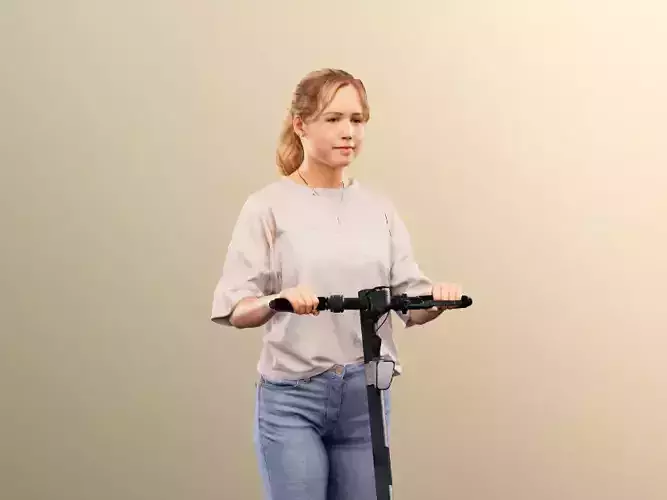 Tamara 12596 - Casual Girl Driving Scooter Low-poly 3D model Tamara 12596 - Casual Girl Driving Scooter Low-poly 3D model