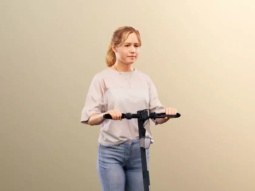 Tamara 12596 - Casual Girl Driving Scooter Low-poly 3D model_0