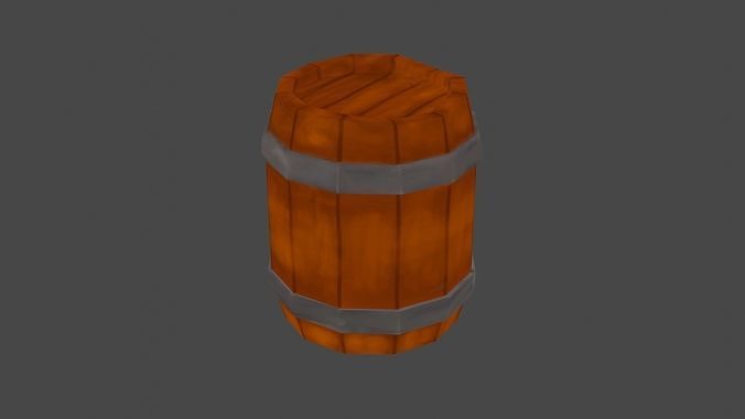 Barrel wooden Low-poly 3D model