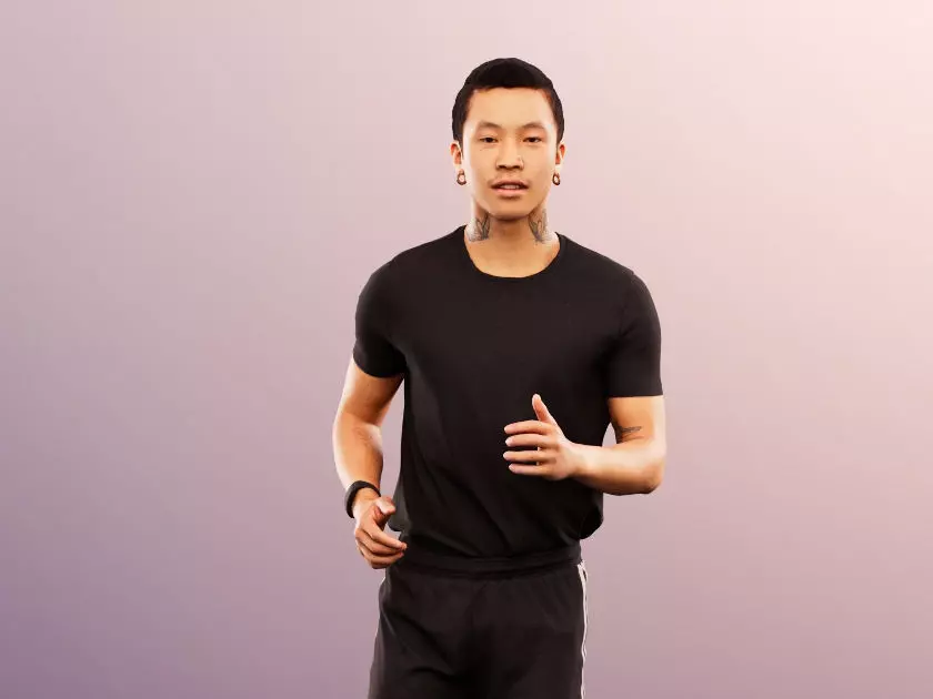 Henrik 12560 - Running Asian Man Low-poly 3D model_0