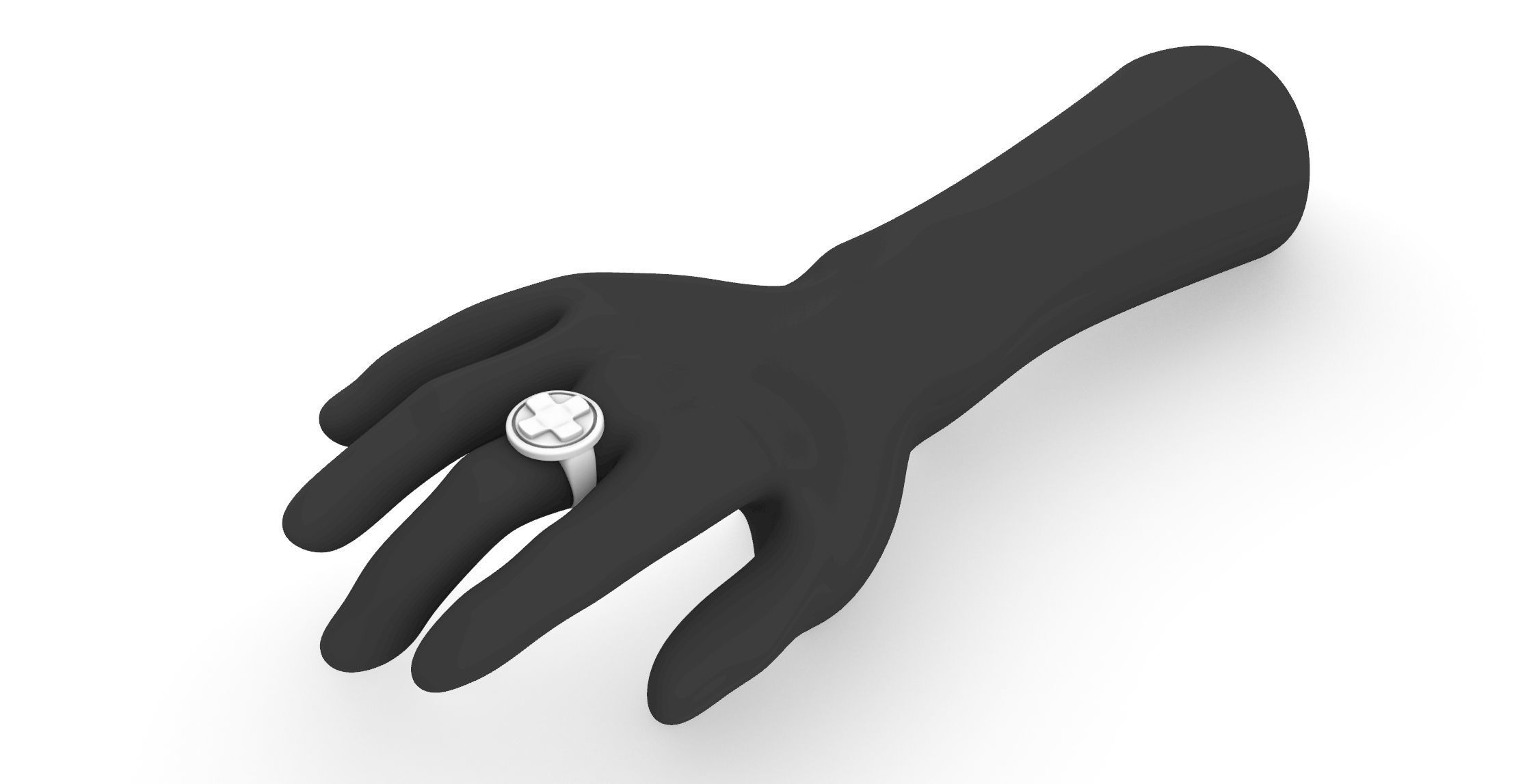 Gamepad Ring - cross  3D print model_1