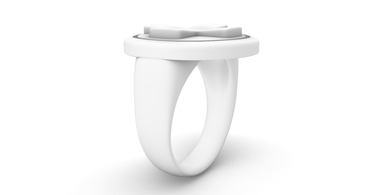 Gamepad Ring - cross  3D print model_3