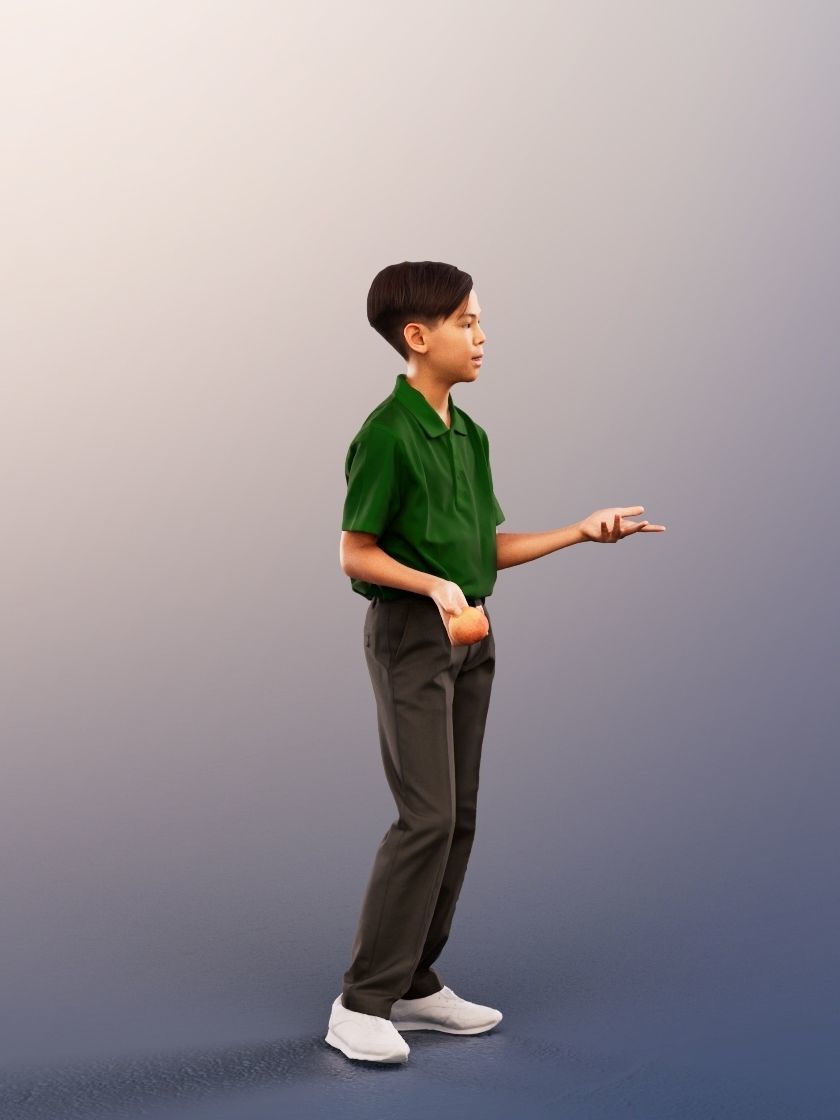 Jordan 12472 - 4 Texturevariations - Talking Schoolboy Low-poly 3D model_10