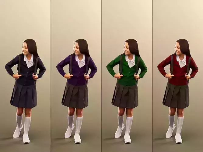 Layla 12412 - 4 Texturevariations - Walking Schoolgirl Backpack