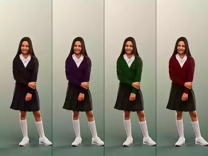 Layla 12410 - 4 Texturevariations - Standing Schoolgirl
