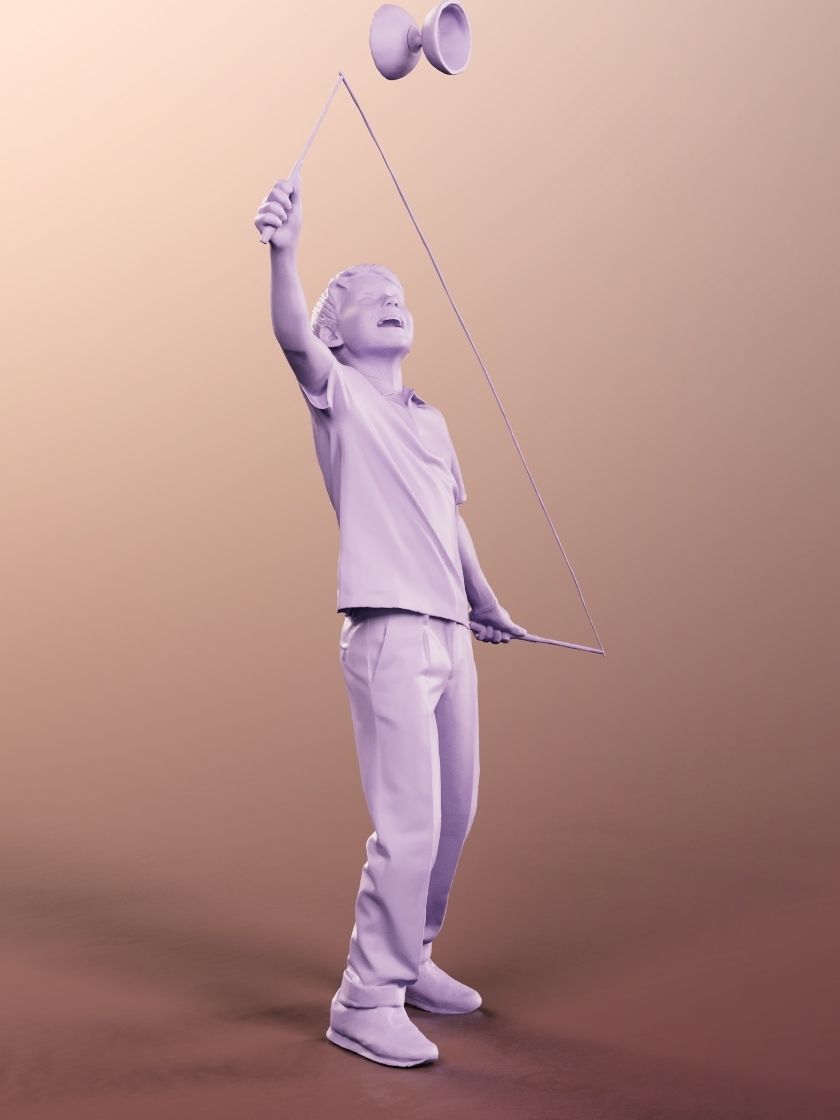Manuel 12352 - 4 Texturevariations - Schoolboy Playing Diabolo Low-poly 3D model_12