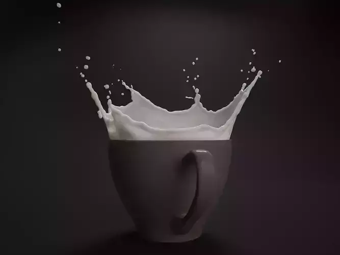 Milk splash in cup 3D model Milk splash in cup 3D model