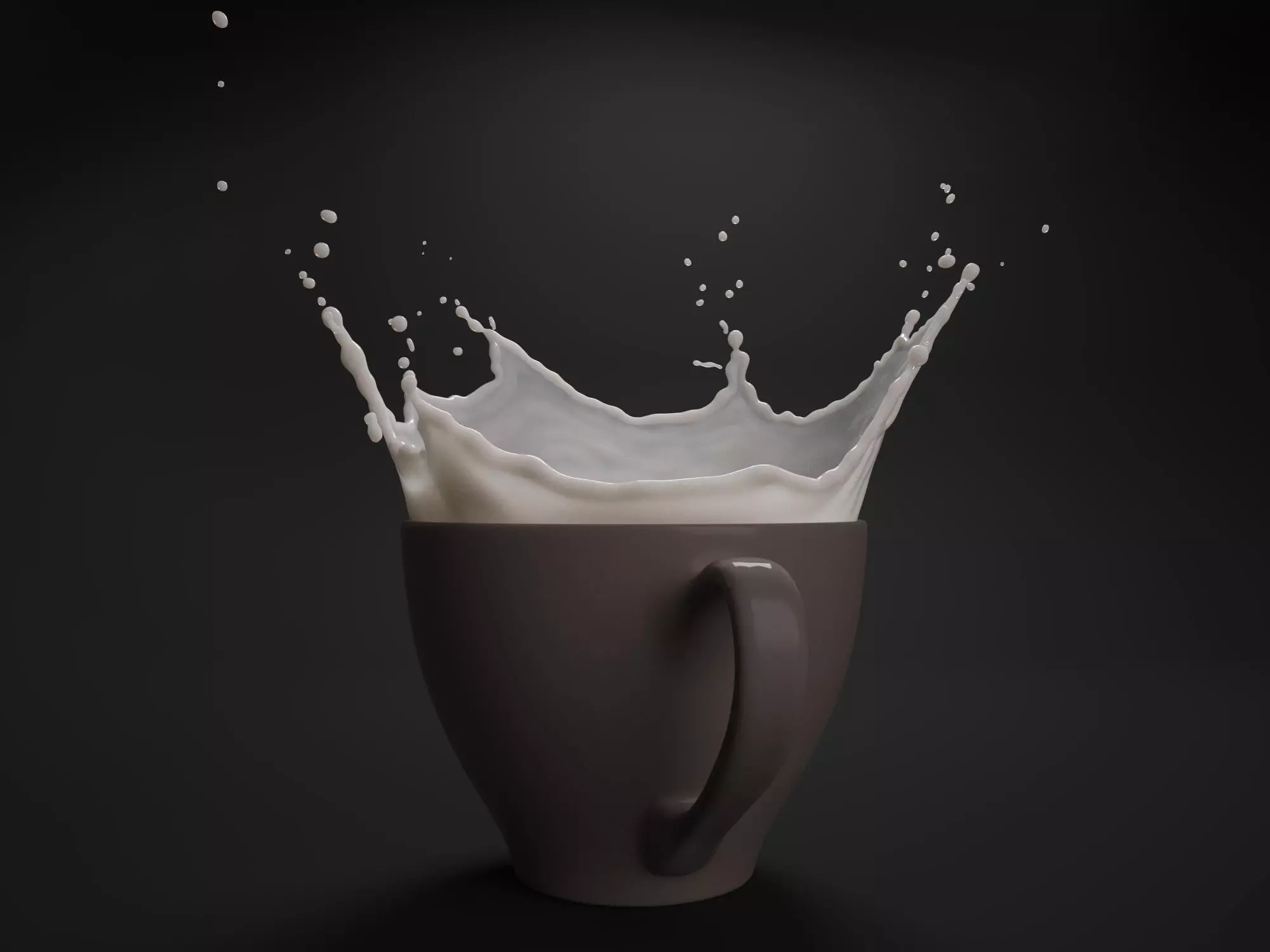 Milk splash in cup 3D model_0