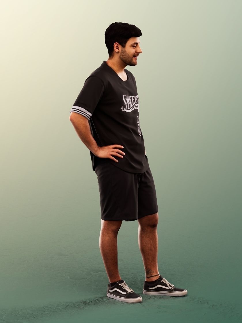 Sahin 12183 - Standing Mediterranean Man Low-poly 3D model_3