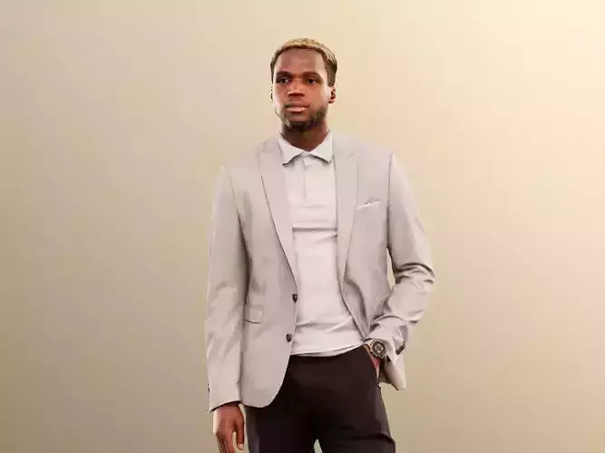 Maverick 12156 - Standing Elegant Black Man Low-poly 3D model