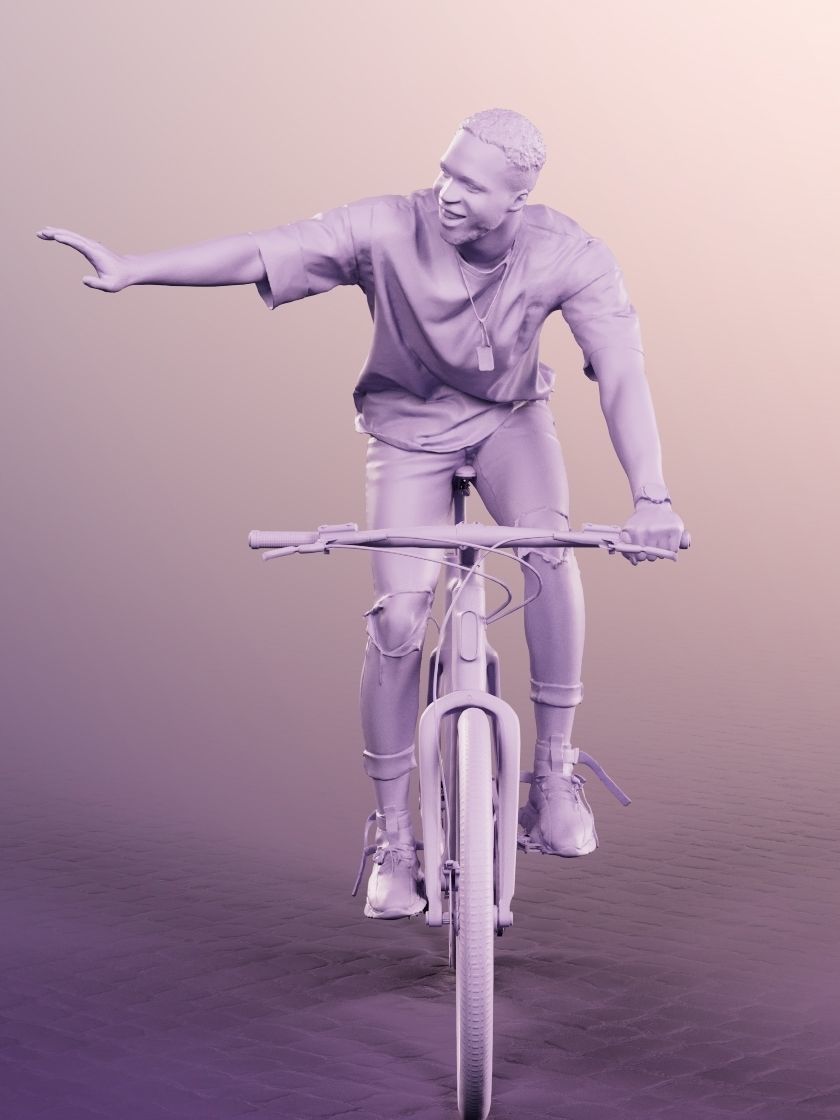 Maverick 12155 - Cycling Black Man Low-poly 3D model_4