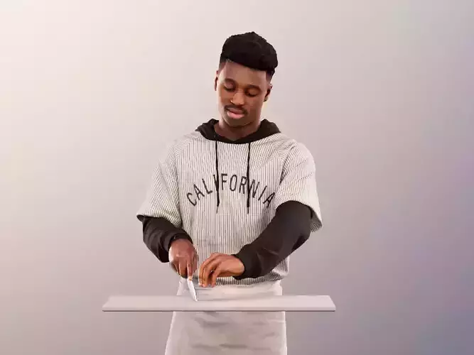 Kendal 12074 - Cooking Black Man Low-poly 3D model