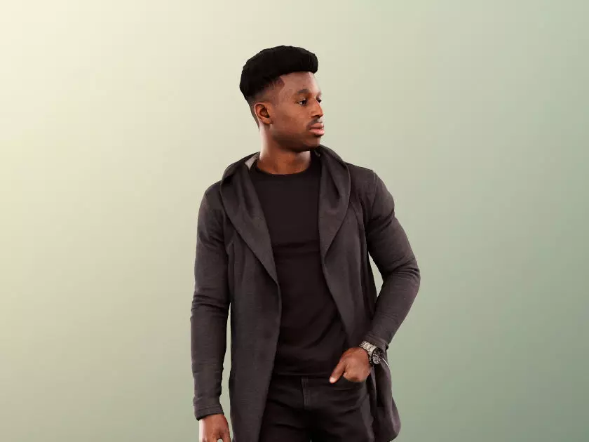 Kendal 12070 - Walking Casual Black Man Low-poly 3D model_0