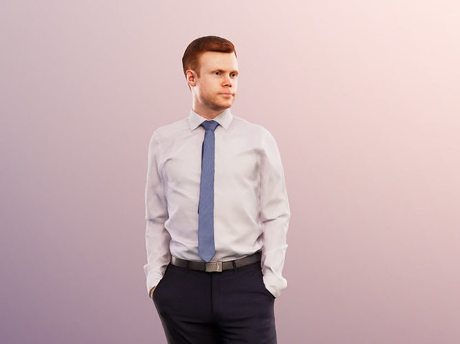 Fabian 12030 - Standing Business Man Low-poly 3D model