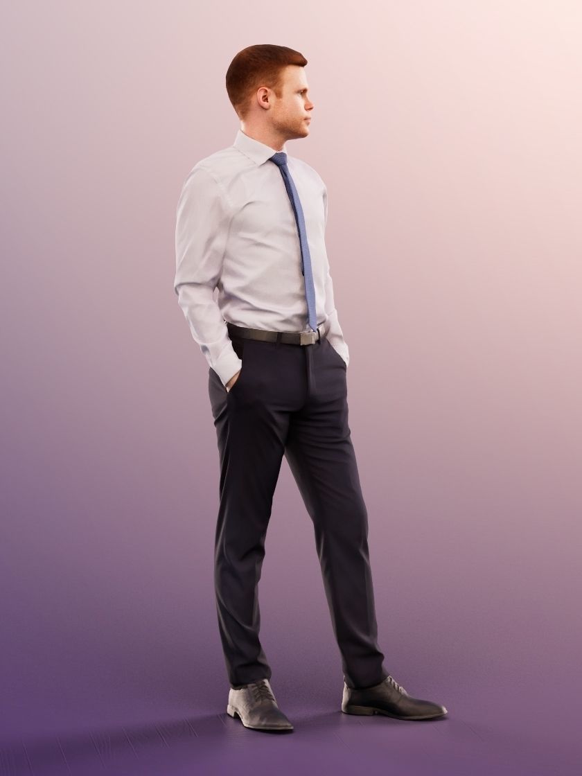 Fabian 12030 - Standing Business Man Low-poly 3D model_3