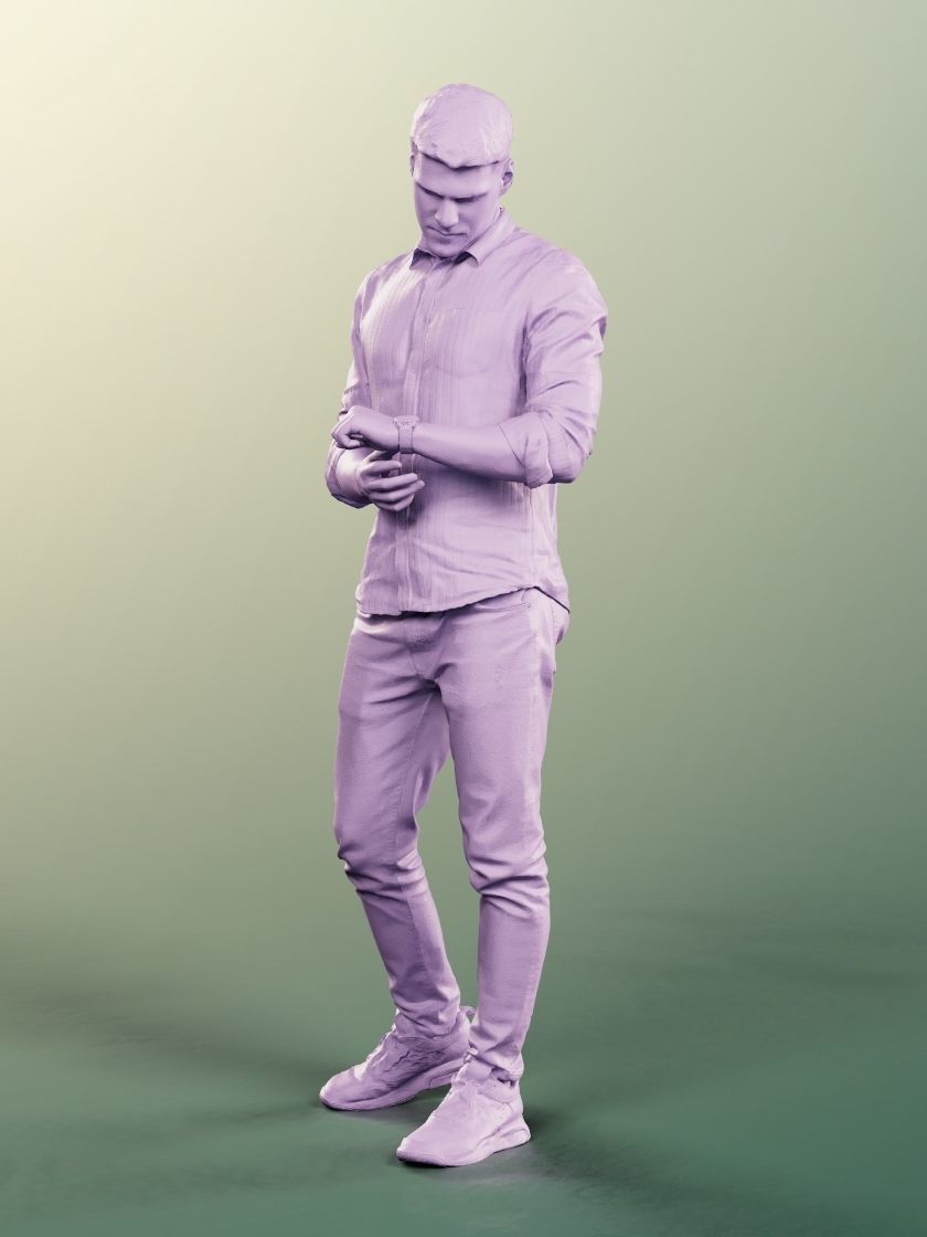 Scott 11994 - Standing Man With Watch Low-poly 3D model_4