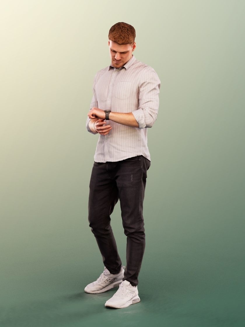 Scott 11994 - Standing Man With Watch Low-poly 3D model_2