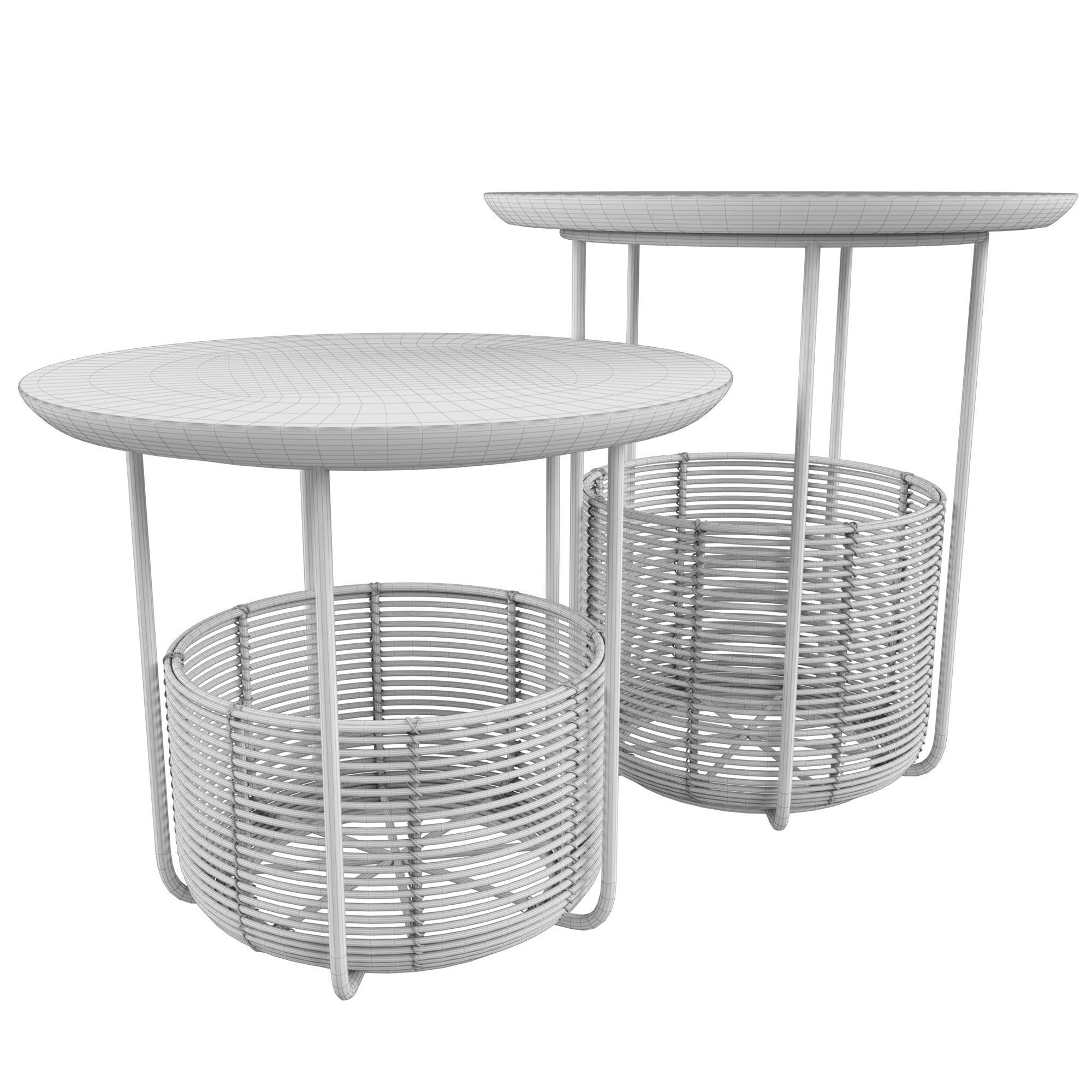 Basket table 3D model_2