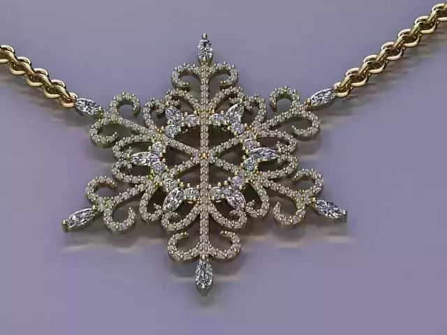 snow jewelry pendant 3D print model