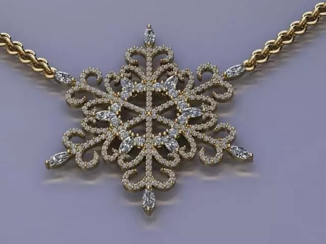 snow jewelry pendant 3D print model_0