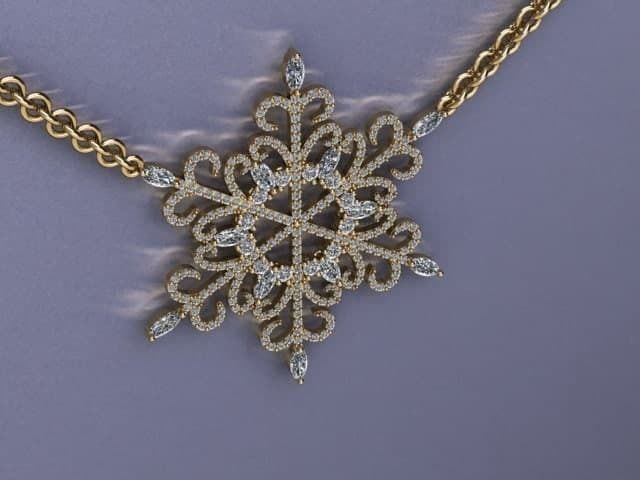 snow jewelry pendant 3D print model_4