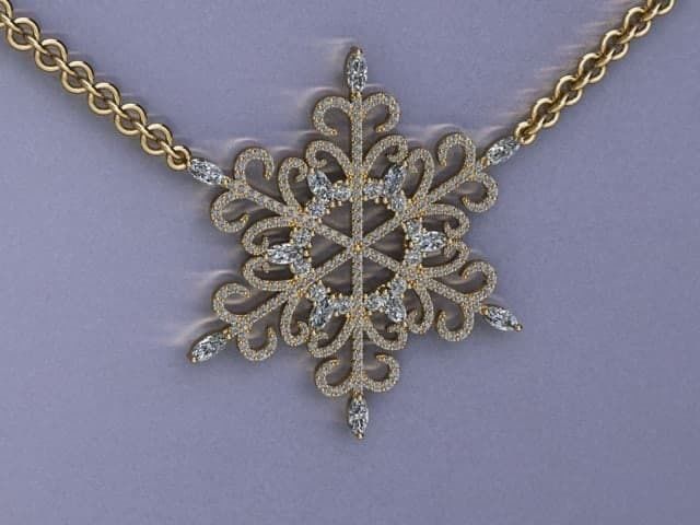 snow jewelry pendant 3D print model_2