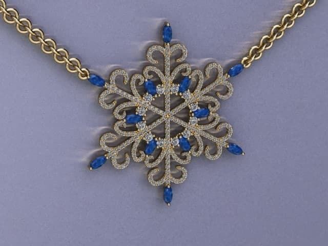 snow jewelry pendant 3D print model_1
