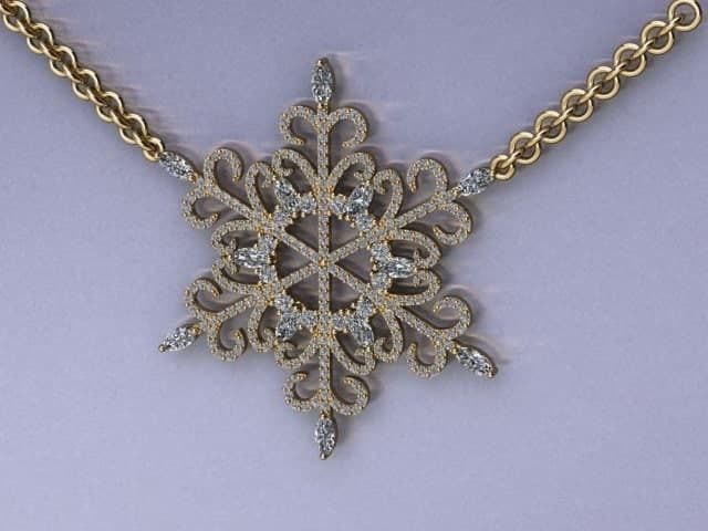 snow jewelry pendant 3D print model_3