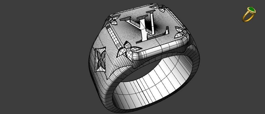 Louis Vuitton Desinger Ring 3D print model_6