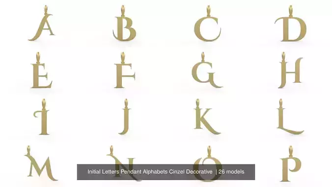 Initial Letters Pendant Alphabets Cinzel Decorative 