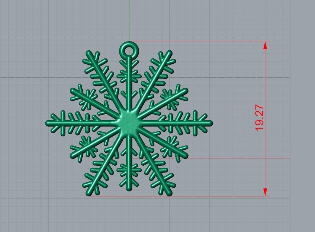 snow jewelry pendant 3D print model_3