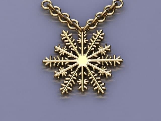 snow jewelry pendant 3D print model_2